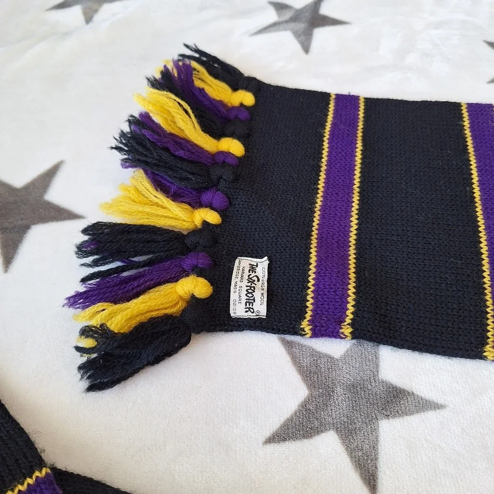 Vintage 60s/70s College University 100% Virgin Wool The Six-Footer Scarf Mass